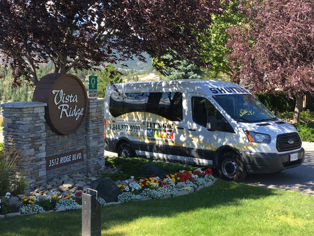 Wine Tour Shuttle Van sitting in the shade