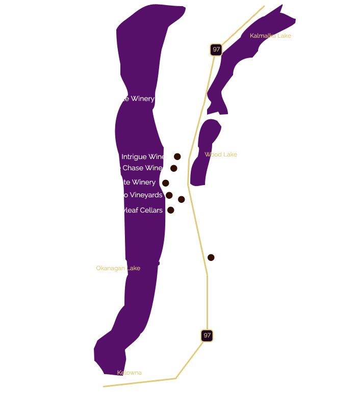 wine tour map showing lake country wineries